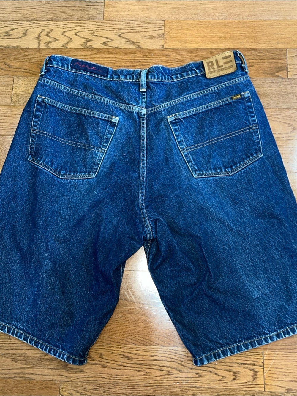VTG 90s Men Ralph Lauren Polo Jeans Co Banner Shorts Sz 38 USA Flag Baggy Skater
